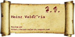 Heisz Valéria névjegykártya