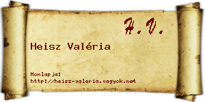 Heisz Valéria névjegykártya